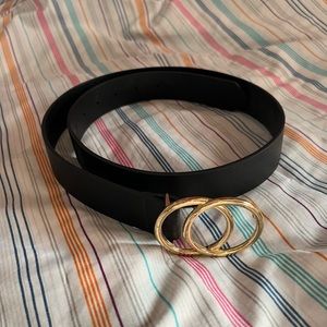 romwe black belt with gold buckle